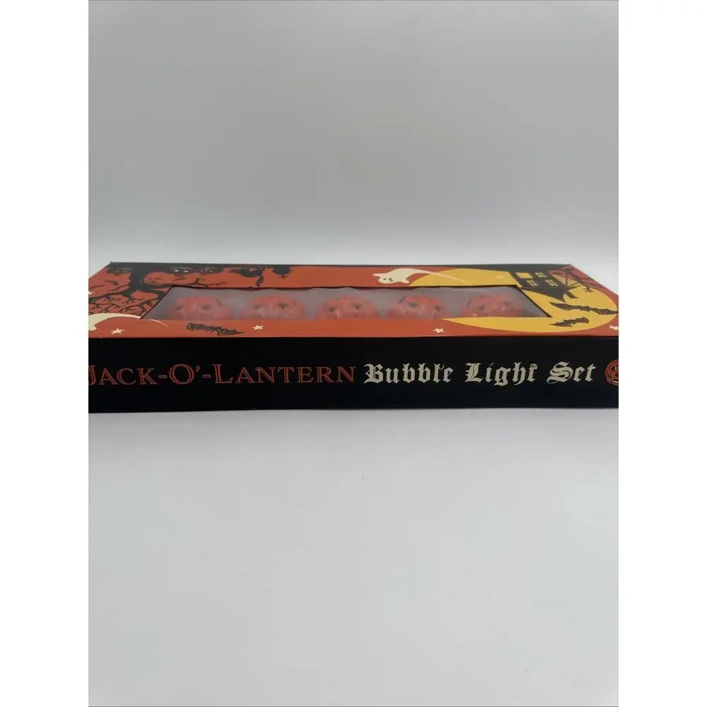 New Vintage Jack O Lantern Glitter Light Set Kurt Adler